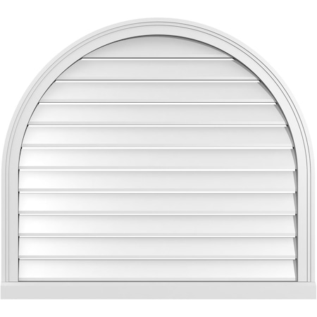 Ekena Millwork Round Top Surface Mount PVC Gable Vent: Functional, w/ 2"W x 2"P Brickmould Sill Frame, 38"W x 34"H GVPRT38X3403SF